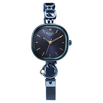 Titan Raga Delight Blue Dial Analog Metal Strap Watch for Women nt2693qm01