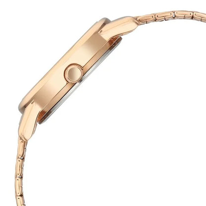 Titan Karishma Quartz Analog Silver Dial Rose Gold Stainless Steel Strap Watch For Women nu2760wm01