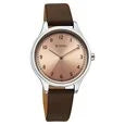 Titan Workwear Quartz Analog Rose Gold Dial Brown Colour Leather Strap Watch For Women nu2781sl01