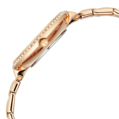 Titan Raga DEC Blaze Quartz Analog Brown Mother Of Pearl Dial Rose Gold Metal Strap Watch For Women 2793WM01