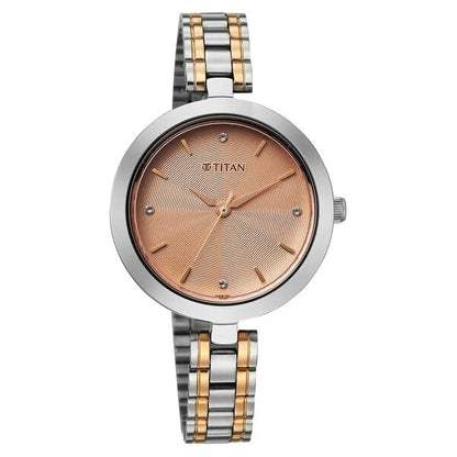 Titan Titan Karishma Quartz Analog Rose Gold Dial Two Toned Stainless Steel Strap Watch For Women nu2969km01