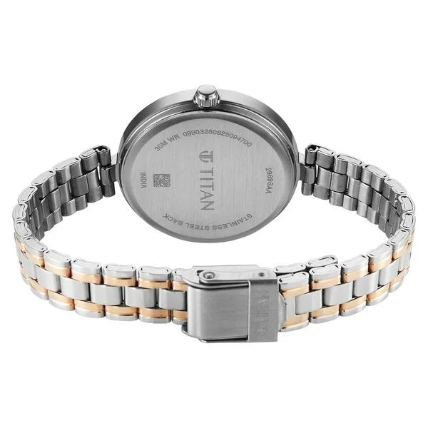 Titan Titan Karishma Quartz Analog Rose Gold Dial Two Toned Stainless Steel Strap Watch For Women nu2969km01
