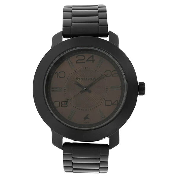 Fastrack Quartz Analog Brown Dial Stainless Steel Strap Watch for Guys NN3120NM02