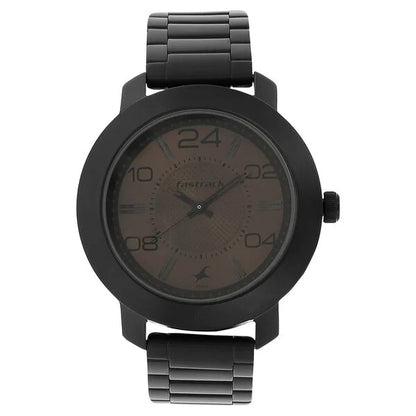 Fastrack Quartz Analog Brown Dial Stainless Steel Strap Watch for Guys NN3120NM02