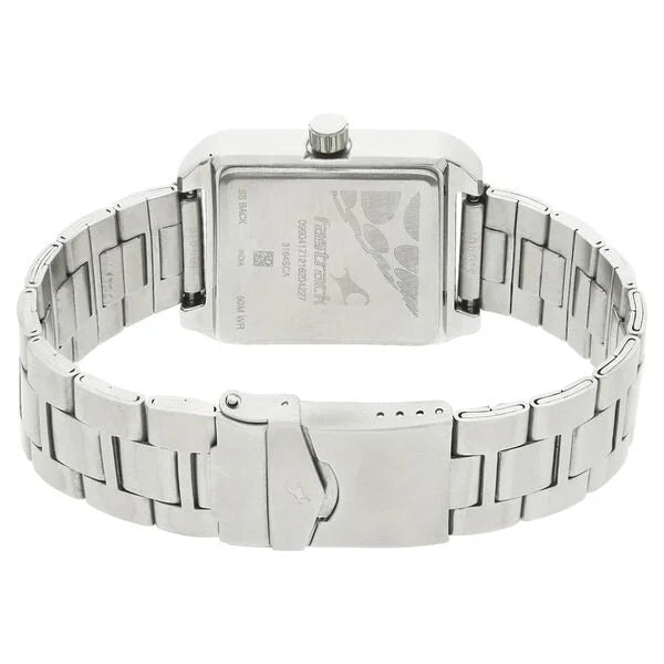 Fastrack Bare Basics Quartz Analog Brown Dial Stainless Steel Strap Watch for Guys NK3164SM02