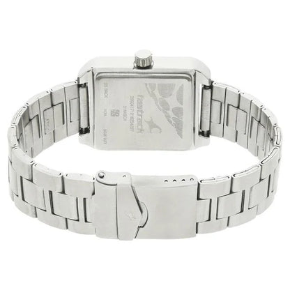Fastrack Bare Basics Quartz Analog Brown Dial Stainless Steel Strap Watch for Guys NK3164SM02