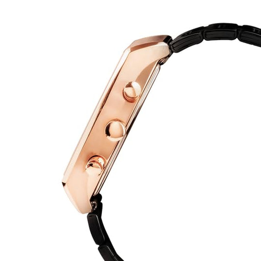 ALBA Black & Gold Rectangular Dial Chronograph Watch AM3992X1