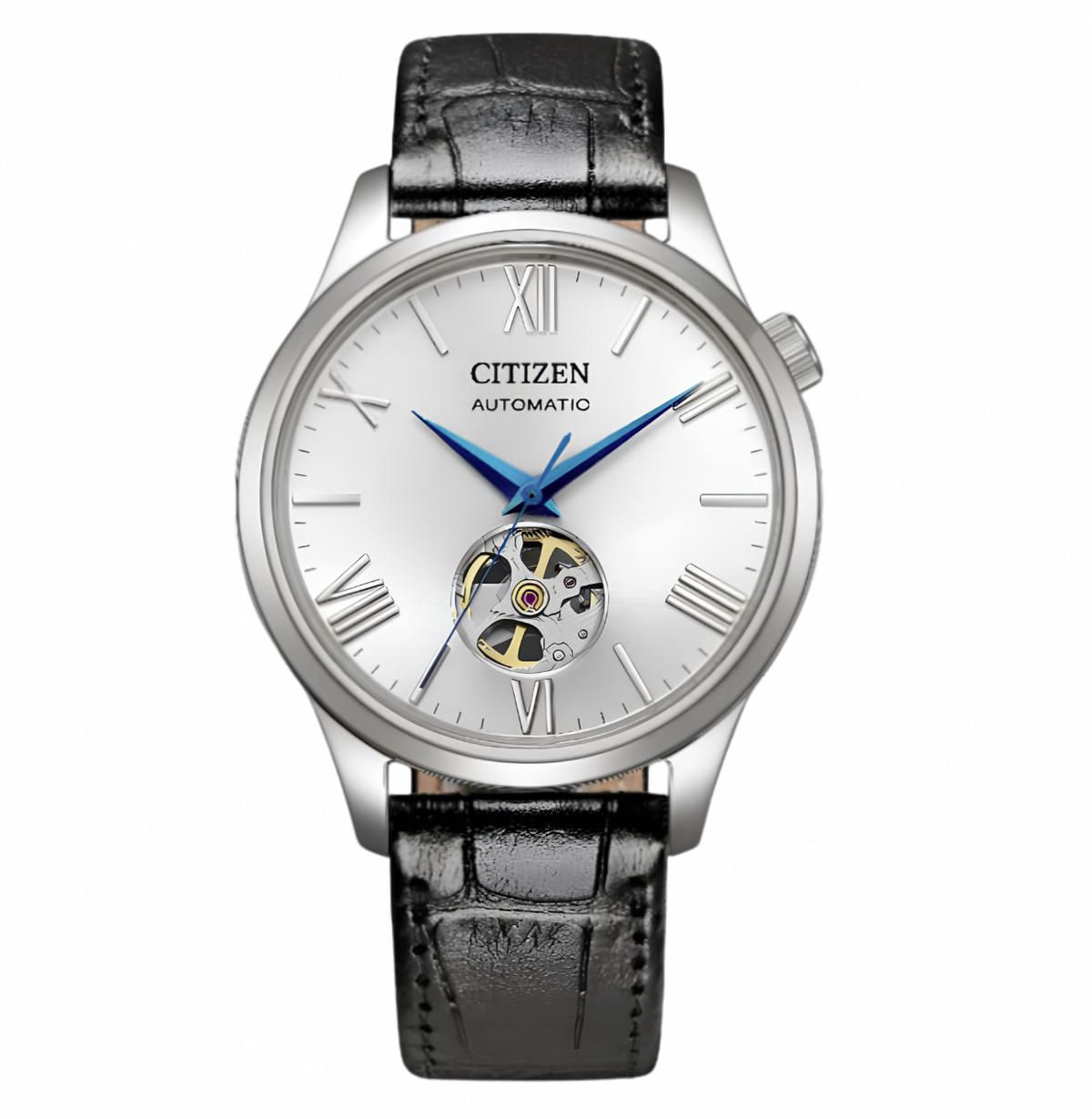 Citizen Mechanical Open Heart Automatic Leather Strap Watch NH9138-15A