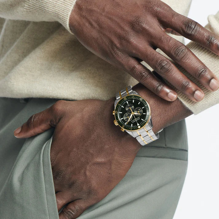 Movado Calendoplan S Swiss Qtz Chrono Green Round Dial Men's Watch - 3650167