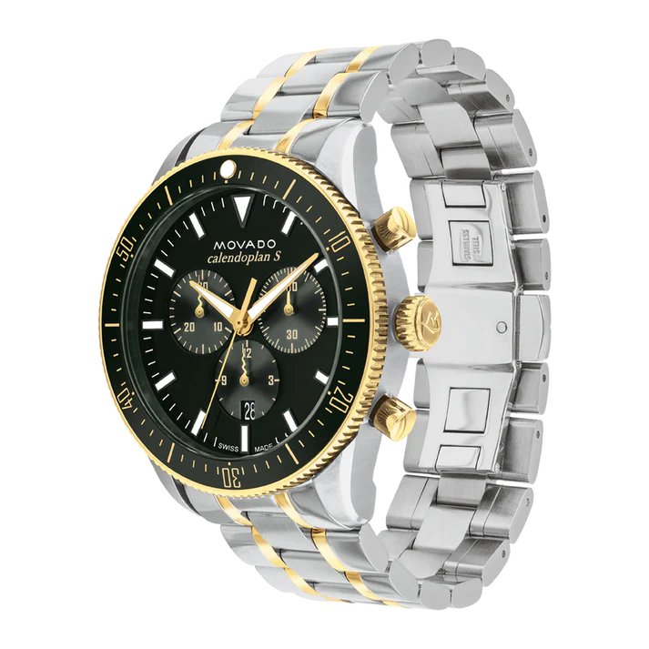 Movado Calendoplan S Swiss Qtz Chrono Green Round Dial Men's Watch - 3650167