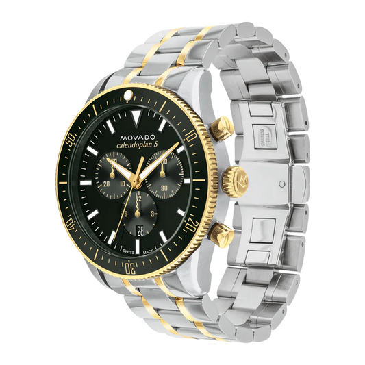 Movado Calendoplan S Swiss Qtz Chrono Green Round Dial Men's Watch - 3650167