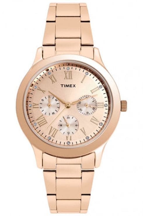 Timex Fashion Rose Gold Dial Women Watch-TW000Q810