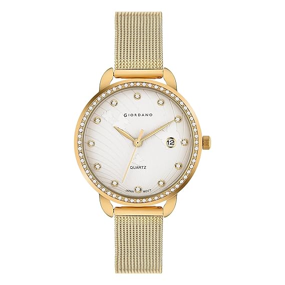 Giordano Analogue Cream Dial Women's Watch R4002-22