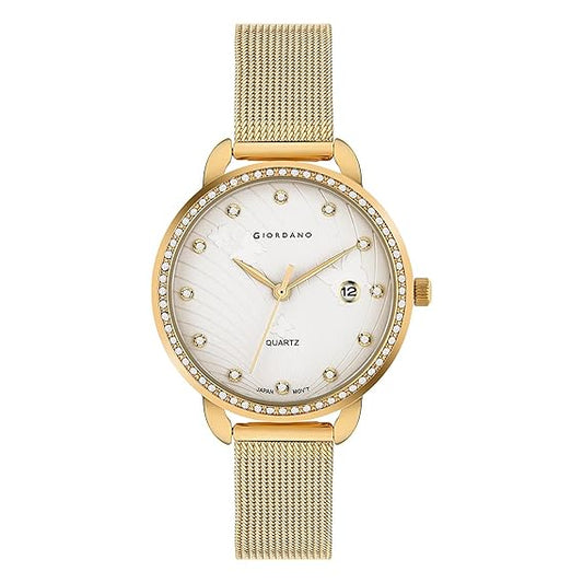 Giordano Analogue Cream Dial Women's Watch R4002-22