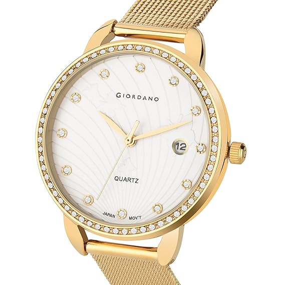 Giordano Analogue Cream Dial Women's Watch R4002-22