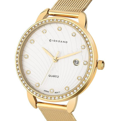 Giordano Analogue Cream Dial Women's Watch R4002-22