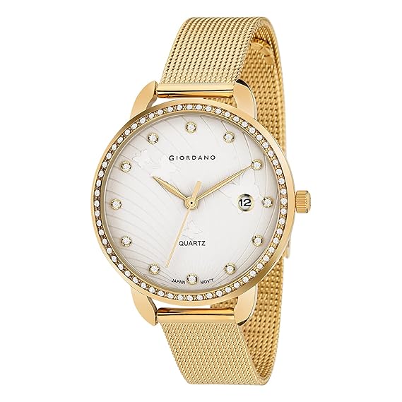 Giordano Analogue Cream Dial Women's Watch R4002-22