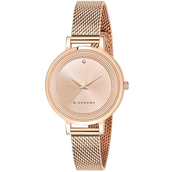 Giordano Fashionista Collection Premium Analogue Watches for Women & Girls | Mesh Metal Strap with Water Resistance | Ladies Wrist Watch Ideal Gift for Female - GD4073