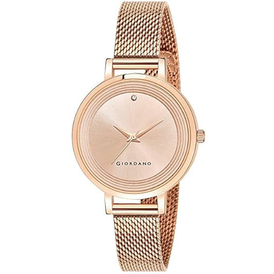 Giordano Fashionista Collection Premium Analogue Watches for Women & Girls | Mesh Metal Strap with Water Resistance | Ladies Wrist Watch Ideal Gift for Female - GD4073