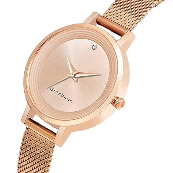 Giordano Fashionista Collection Premium Analogue Watches for Women & Girls | Mesh Metal Strap with Water Resistance | Ladies Wrist Watch Ideal Gift for Female - GD4073