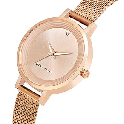 Giordano Fashionista Collection Premium Analogue Watches for Women & Girls | Mesh Metal Strap with Water Resistance | Ladies Wrist Watch Ideal Gift for Female - GD4073