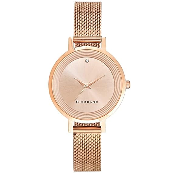 Giordano Fashionista Collection Premium Analogue Watches for Women & Girls | Mesh Metal Strap with Water Resistance | Ladies Wrist Watch Ideal Gift for Female - GD4073