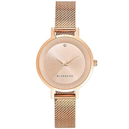 Giordano Fashionista Collection Premium Analogue Watches for Women & Girls | Mesh Metal Strap with Water Resistance | Ladies Wrist Watch Ideal Gift for Female - GD4073