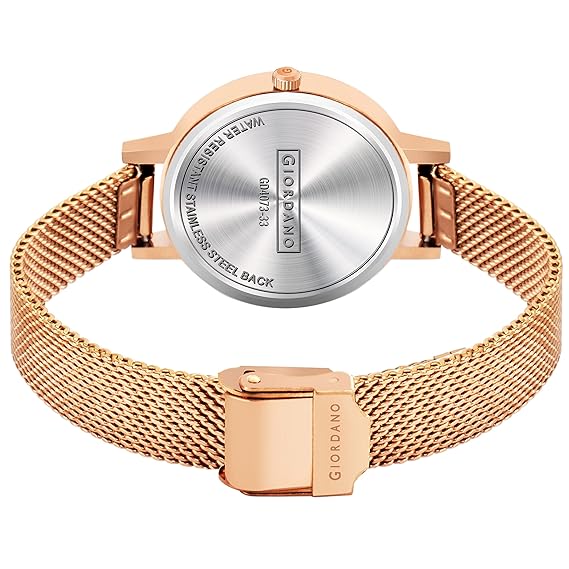 Giordano Fashionista Collection Premium Analogue Watches for Women & Girls | Mesh Metal Strap with Water Resistance | Ladies Wrist Watch Ideal Gift for Female - GD4073