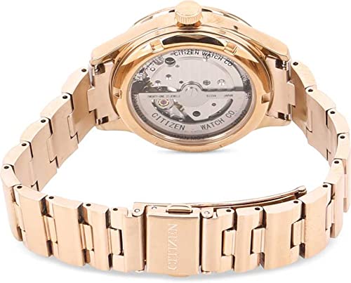 CITIZEN Automatic Analog Womens Gold Stainless Steel Watch - Mother of Pearl Dial - PC1007-81D