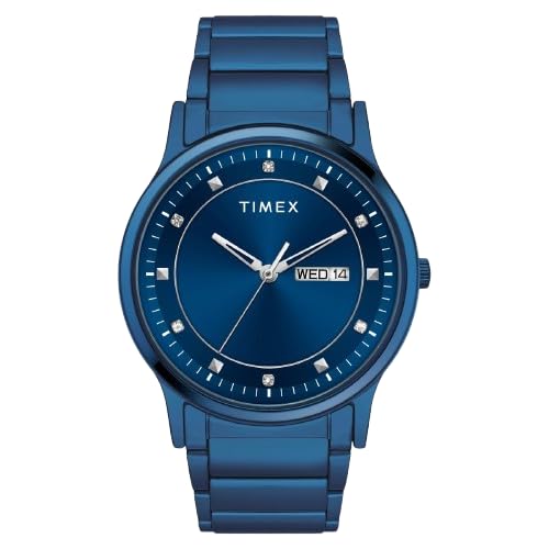 TIMEX Men's Blue Round Analog Stainless Steel Watch TW000R458