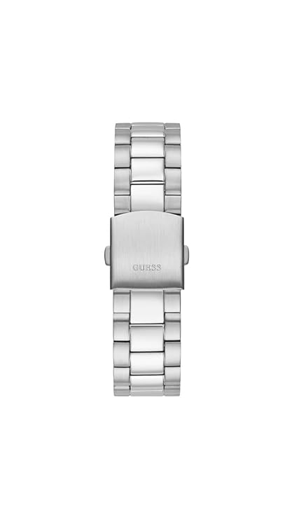 GUESS Stainless Steel Analog Black Dial Men's Watch-Gw0542G1, Band Color:Silver