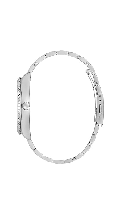 GUESS Stainless Steel Analog Black Dial Men's Watch-Gw0542G1, Band Color:Silver