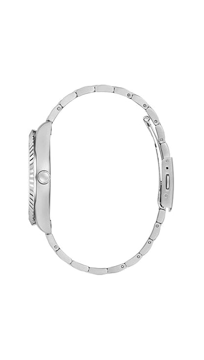 GUESS Stainless Steel Analog Black Dial Men's Watch-Gw0542G1, Band Color:Silver