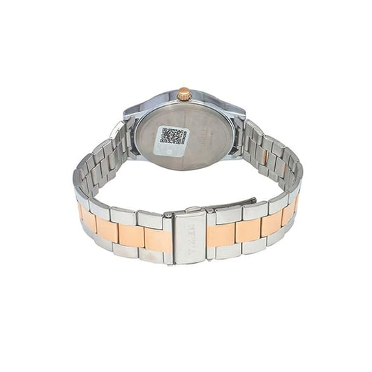 TIMEX Analog Watch for Man with Silver Round Dial & Two Tone Stainless Steel Bracelet Band Water Resistant Men's Wrist Watches - TW0TG8308