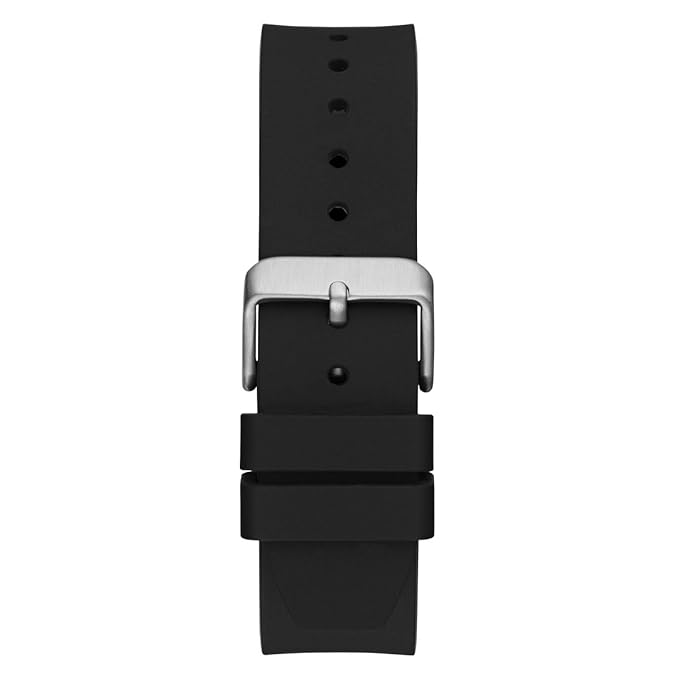 GUESS Men's 42mm Watch - Black Strap Black Dial Silver Tone Case GW0663G1