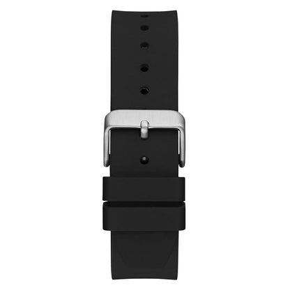 GUESS Men's 42mm Watch - Black Strap Black Dial Silver Tone Case GW0663G1
