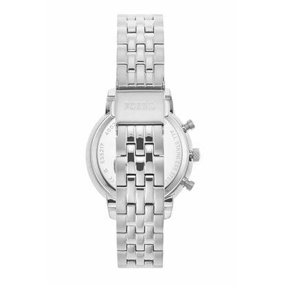 Fossil Womens 36 mm Neutra Silver Dial Stainless Steel Chronograph Watch - ES5217I