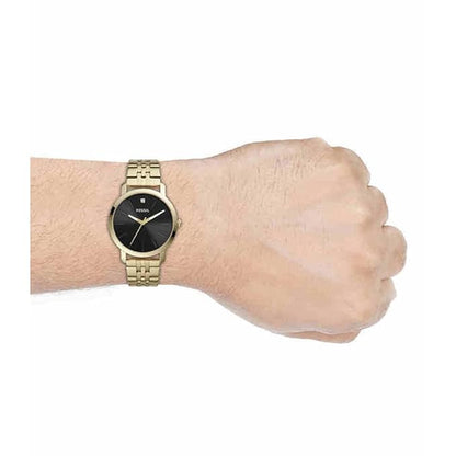 Fossil Mens 44 mm Lux Luther Black Dial Stainless Steel Analog Watch - BQ2416I