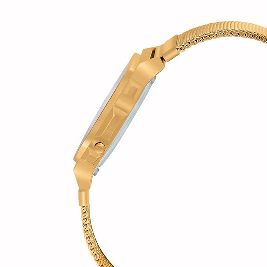 Casio Unisex Stainless Steel Digital Gold Dial Watch-A1000Mg-9Ef- D265