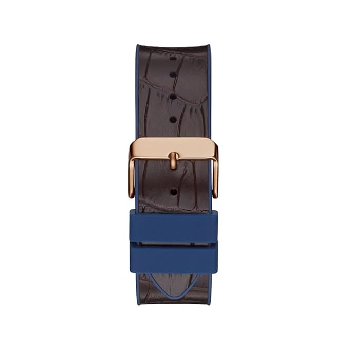 GUESS Mens 43 mm Phoenix Blue Dial Genuine Leather Analog Watch - GW0386G2