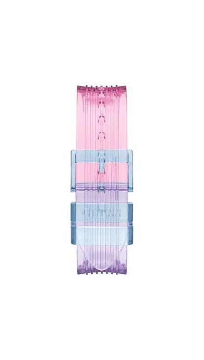 GUESS Athena Analog Watch for Women with Blue Round Dial & Multicolor Polyurethane Strap Band Water Resistant Women's Wrist Watches - GW0438L6