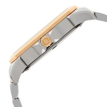 Xylys Swiss Analog with Date Two Toned Stainless Steel Strap White Dial Watch for Women nt45012km01e