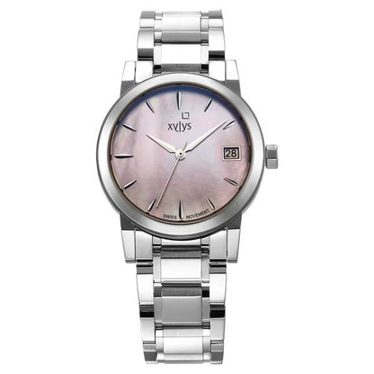 Xylys Ethereum Swiss Analog Stainless Steel Pink Dial Watch for Women nt45021sm01e