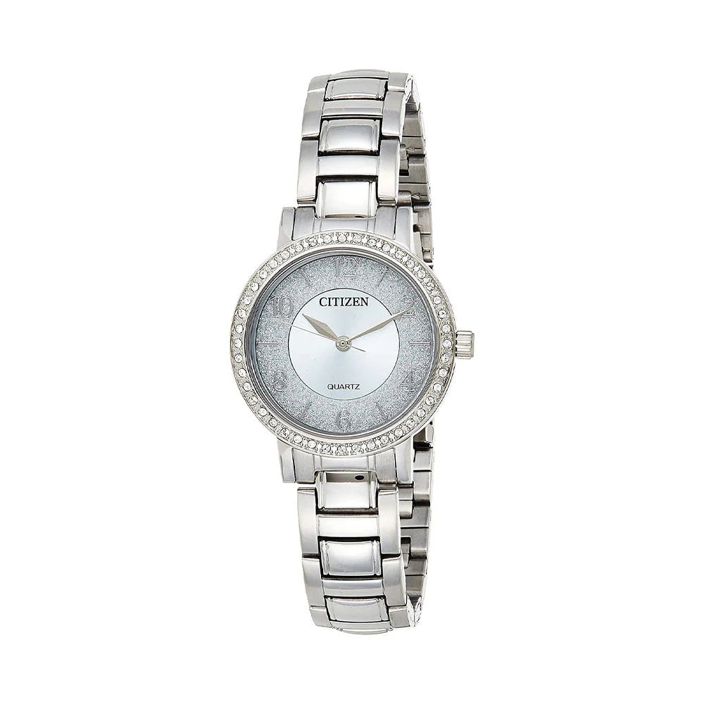 CITIZEN Stainless Steel Analog Blue Dial Women Watch-El3040-55L, Silver Band