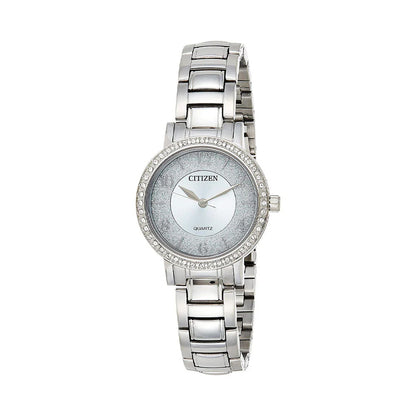 CITIZEN Stainless Steel Analog Blue Dial Women Watch-El3040-55L, Silver Band