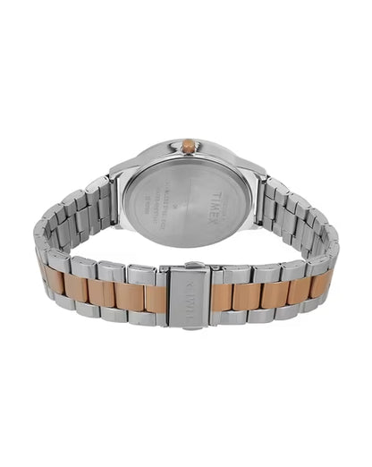 Timex Men Beige Round Analog Brass Dial Watch- TWTG10008