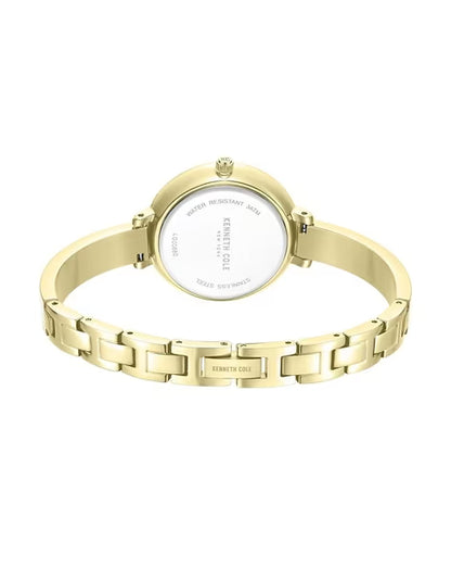 Kenneth Cole Quartz Analog White Dial Golden Colour Stainless Steel Strap Watch For Women kcbwlg0068001ld