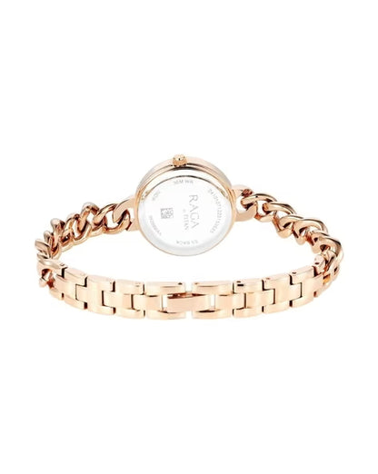 Titan Raga Showstopper Quartz Analog Rose Gold Round Dial Rose Gold Metal Strap Watch For Women nu95288wm01