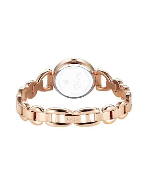 Titan Raga Showstopper Quartz Analog Pink Dial Metal Strap Watch For Women nu95301wm01