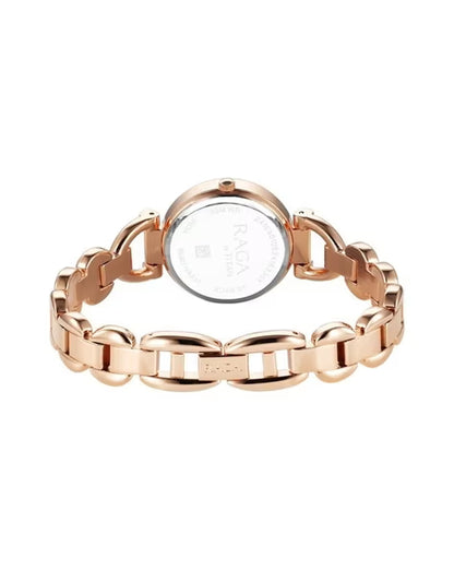 Titan Raga Showstopper Quartz Analog Pink Dial Metal Strap Watch For Women nu95301wm01